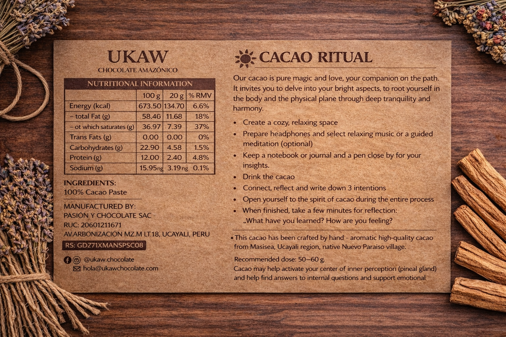 Ceremonial cacao - Peru 500g. 100% pure cacao block