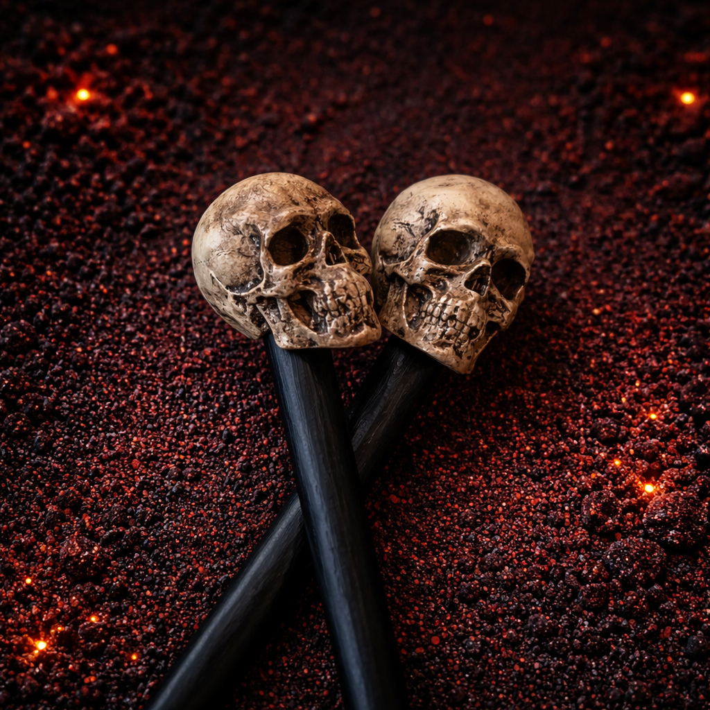 Protėvių kaukolės plaukų lazdelių rinkinys