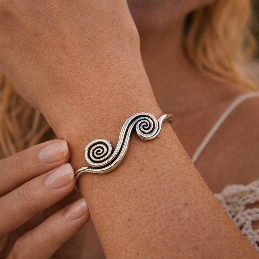 Ocean Spiral Cuff Bracelet
