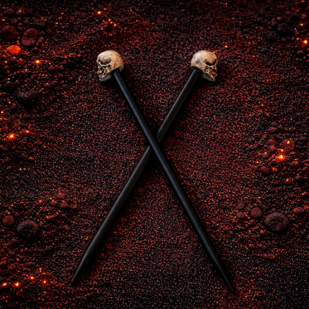 Protėvių kaukolės plaukų lazdelių rinkinys