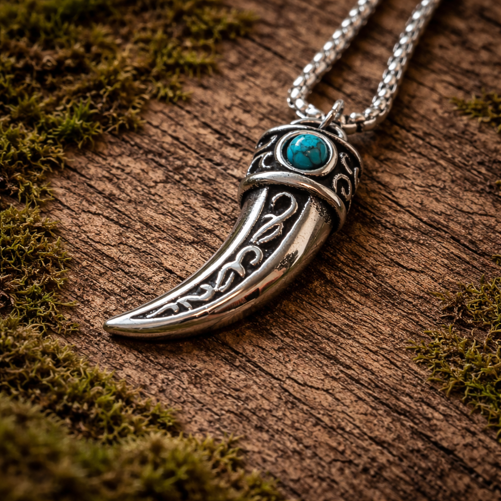 Kalung Jimat Cakar Perak Shamanik