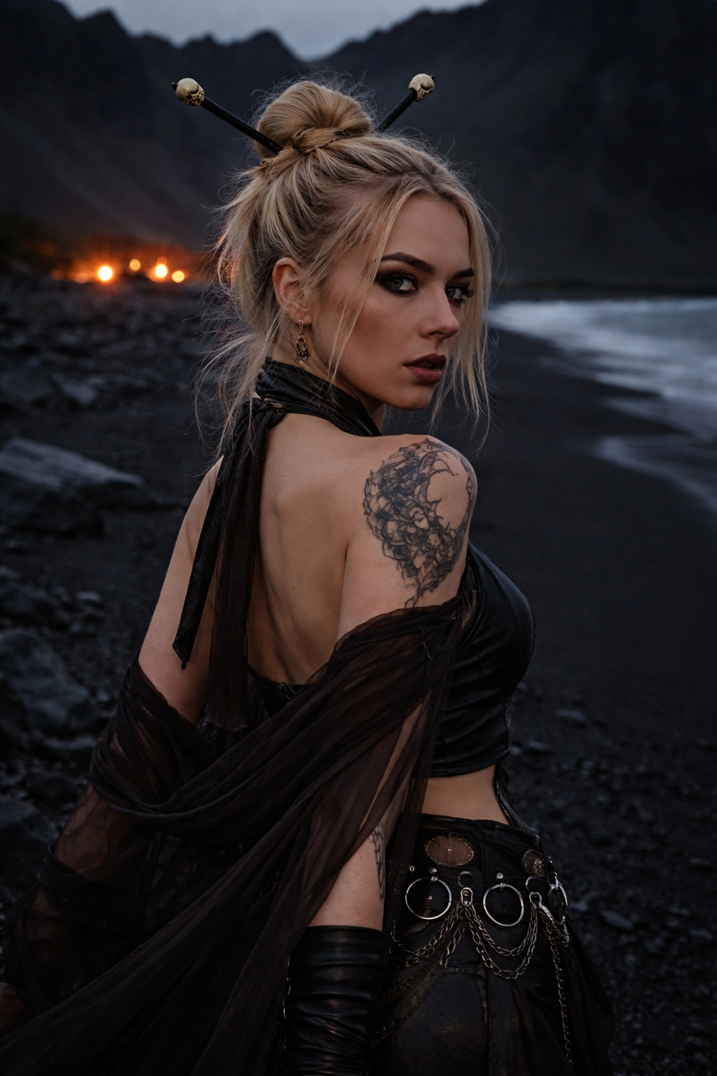 Ancestral Skull Hair Sticks set